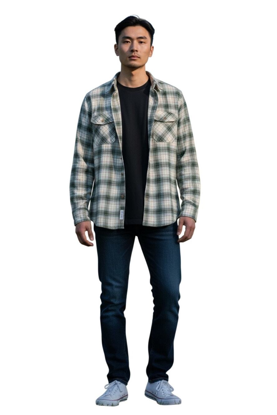 Rowm Big & Tall Nomad Collection Long Sleeve Large Plaid Corduroy Shirt
